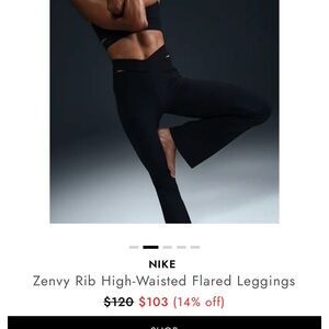 Nike zenvy cut out ribbed High-Waisted Flared Leggings